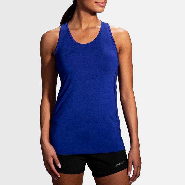 Brooks Women's Pick-Up Running Tank Top Singapore - Blue (96253-YWOV)